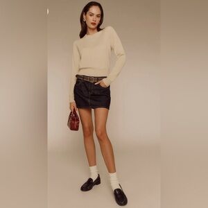 NWT Reformation Dana Cashmere Crew Sweater in Eco Beige Size Small